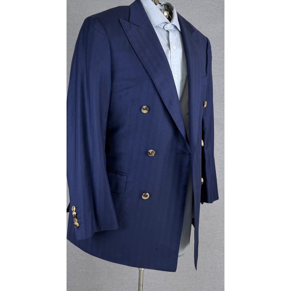 Pal Zileri Su Misura Navy Wool Cashmere Double Breasted Blazer 38S Italy